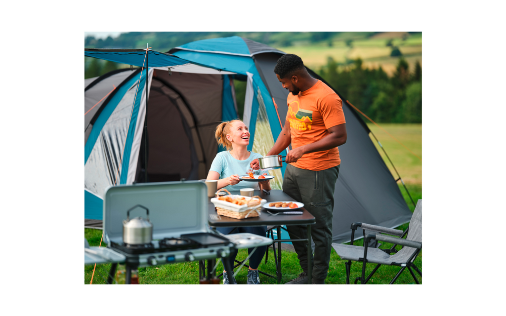 Montert Gasskoker Camping Kitchen 2 Multi Cook Plus i bruk