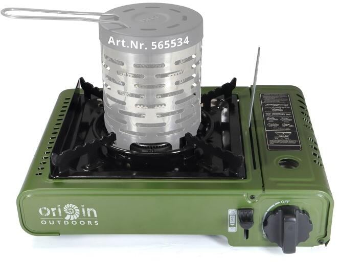Gasskoker CookHeat 1800W med piezotenning i grønn farge