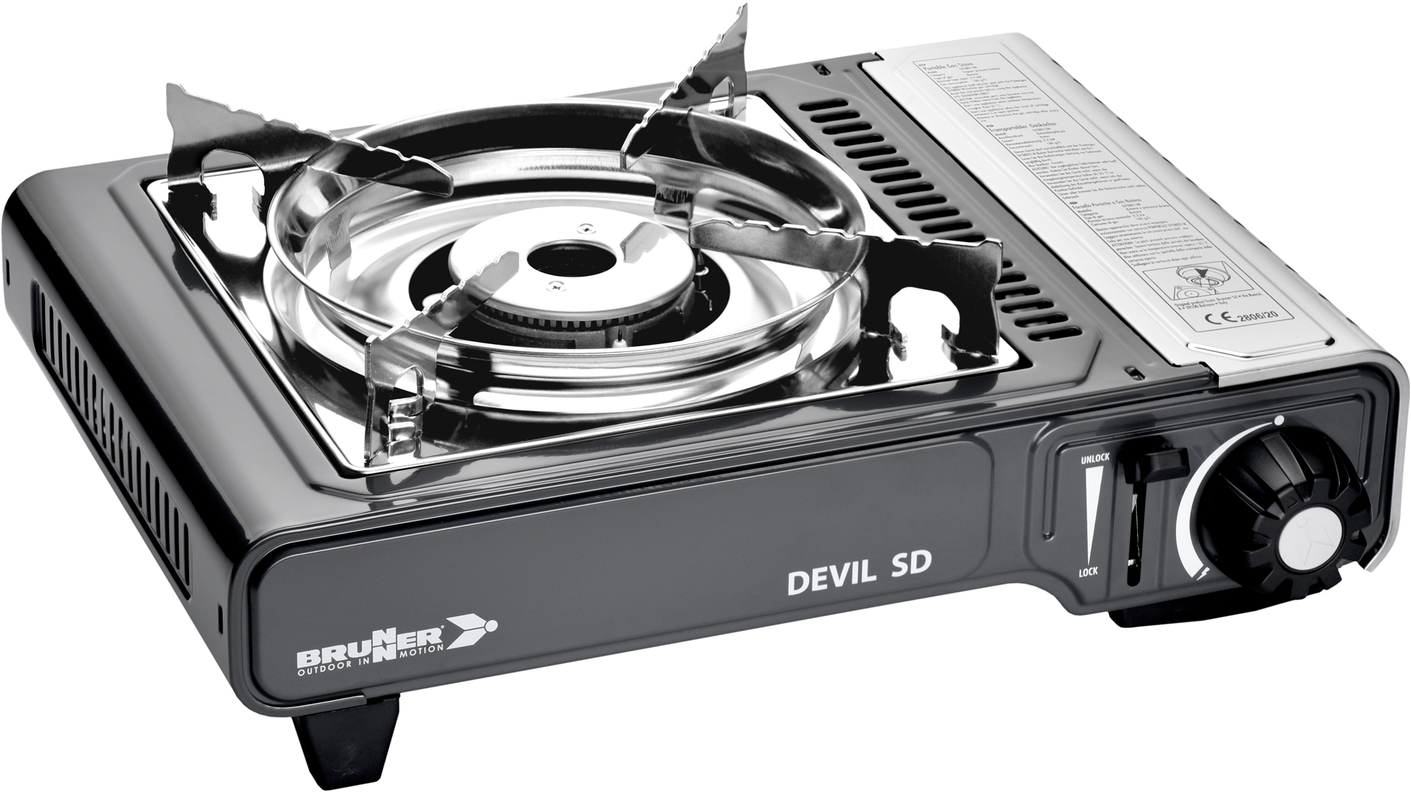 Gasskoker Devil SD NG 2,2 kW med piezotenning forfra
