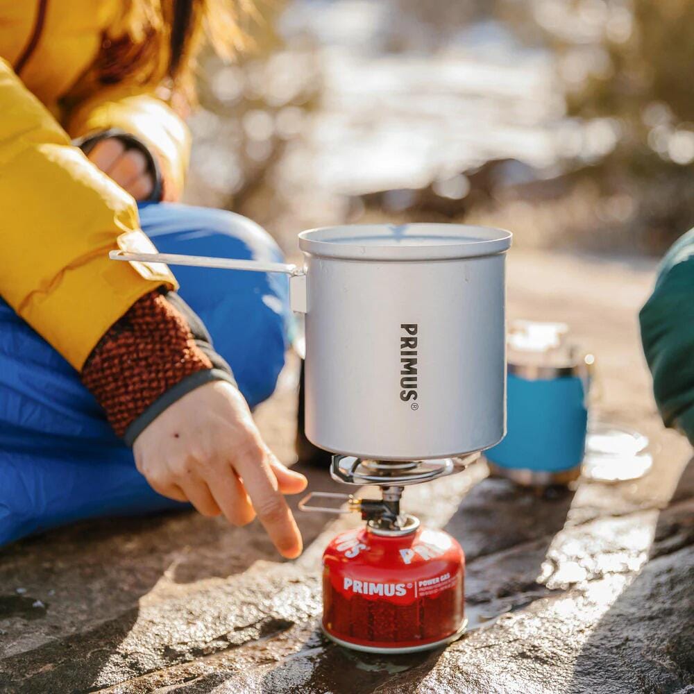 Oversikt over Gasskoker Essential Trail Kit med gryte komponenter
