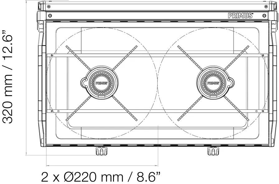 Bruk av Gasskoker Kinjia 2-bluss 3000W 295x475mm - Primus under åpen himmel