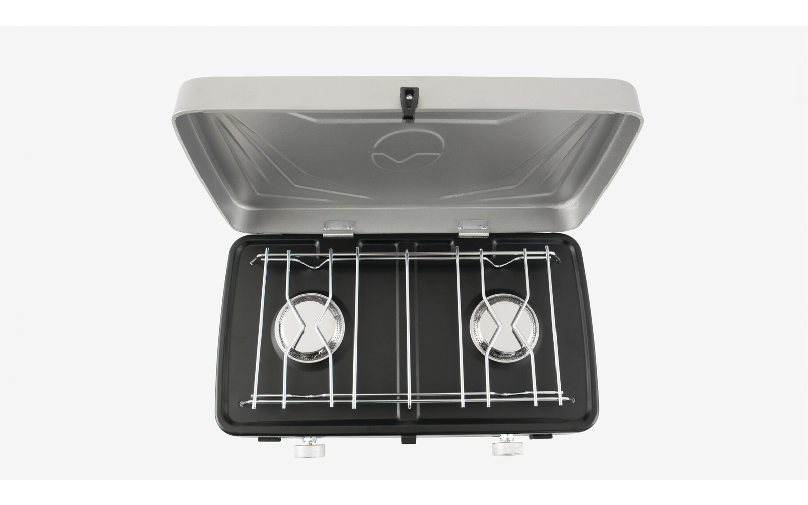Gasskoker Mauna Duo 2-bluss 6000 W rustfritt stål bakside