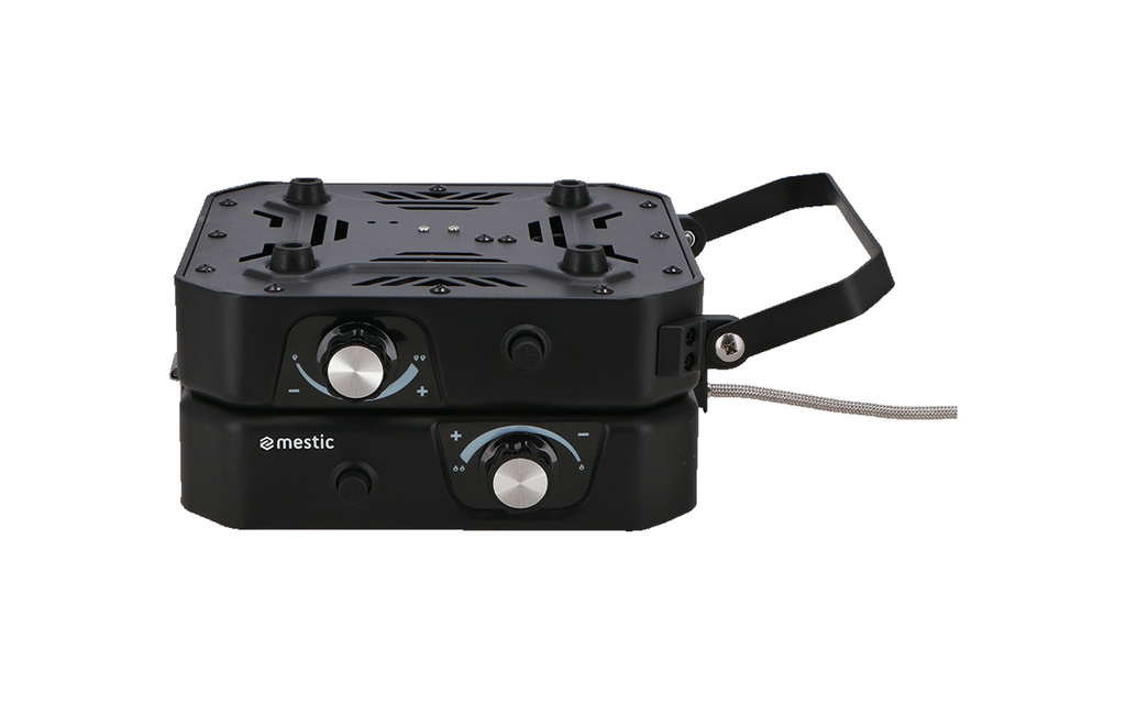 Detalj av knapper på Gasskoker MGC-150 2-brenner 2x 1800 W med grillplate