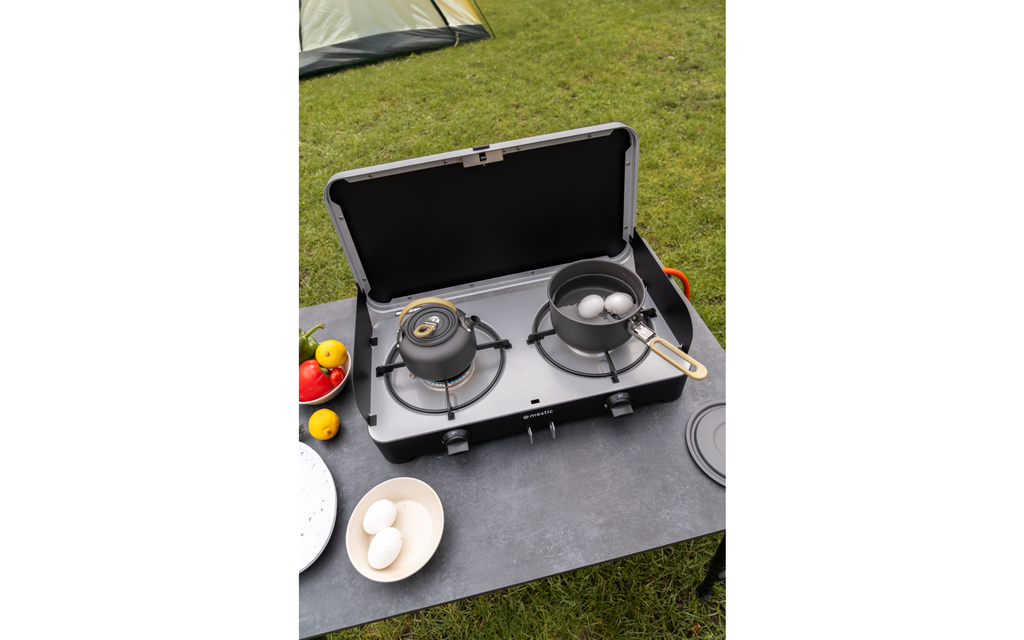 Nærbilde av kontrollpanel på Gasskoker MGCP 1200 2-bluss 30 mbar 5,3 kg
