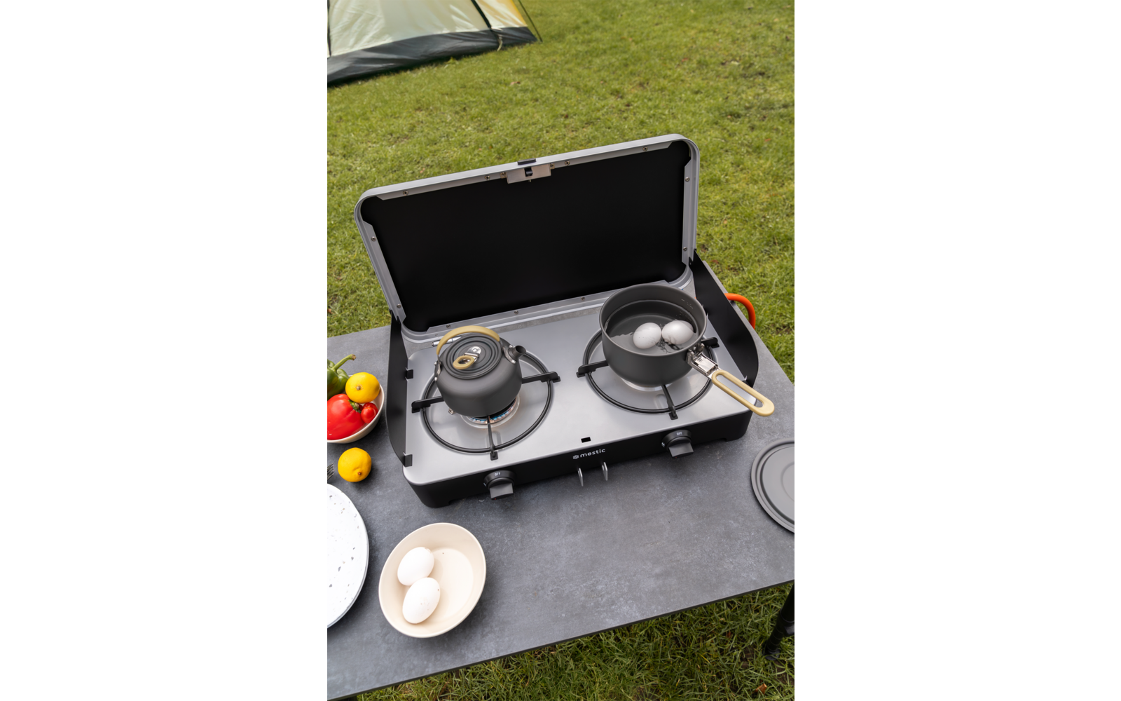 Nærbilde av kontrollpanel på Gasskoker MGCP 1200 2-bluss 30 mbar 5,3 kg