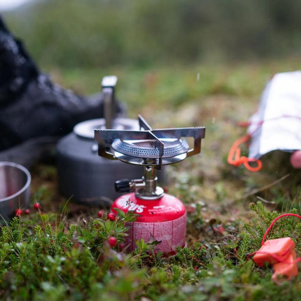 Montert Gasskoker Mimer Stove 2800 W rustfritt stål på gassbeholder