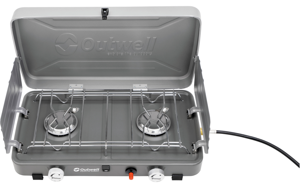 Gasskoker Olida 2-bluss med avtagbart kokegrill