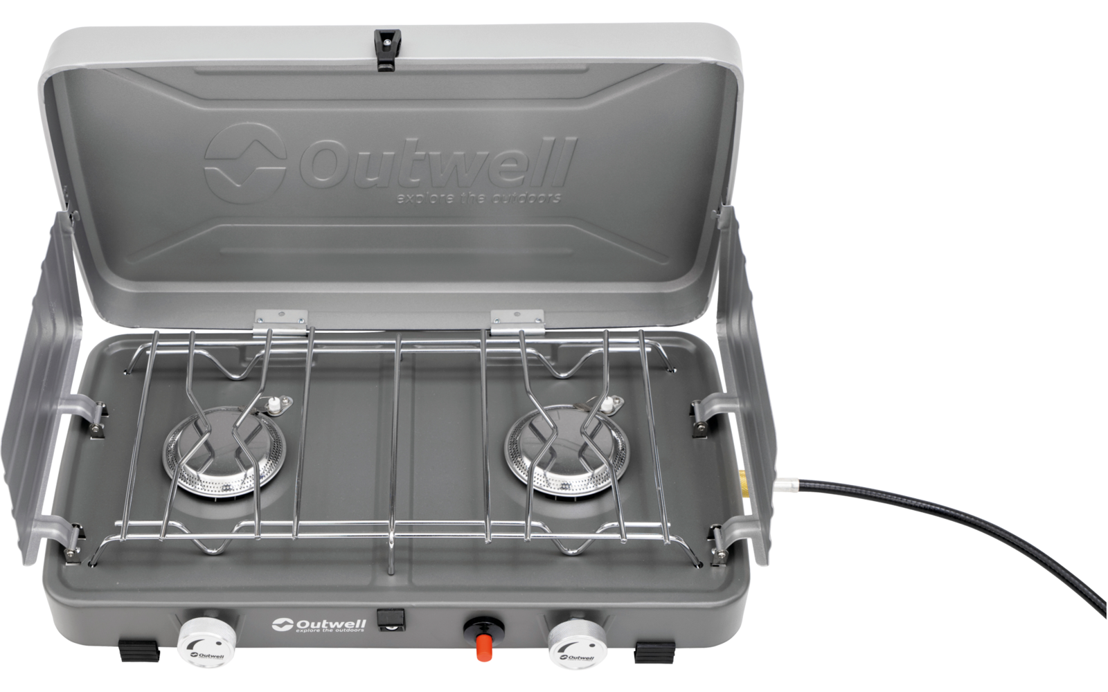 Gasskoker Olida 2-bluss med avtagbart kokegrill