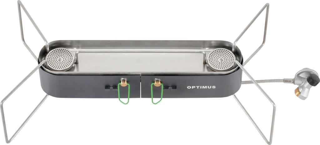 Gasskoker Optimus Gemini II 2-bluss 2x2500W forfra