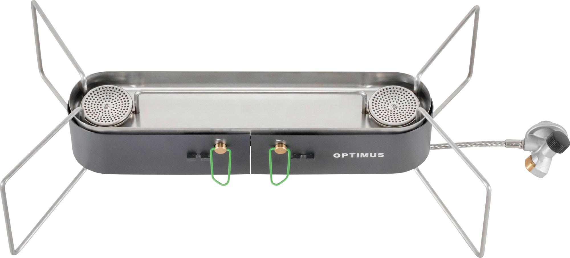 Gasskoker Optimus Gemini II 2-bluss 2x2500W forfra