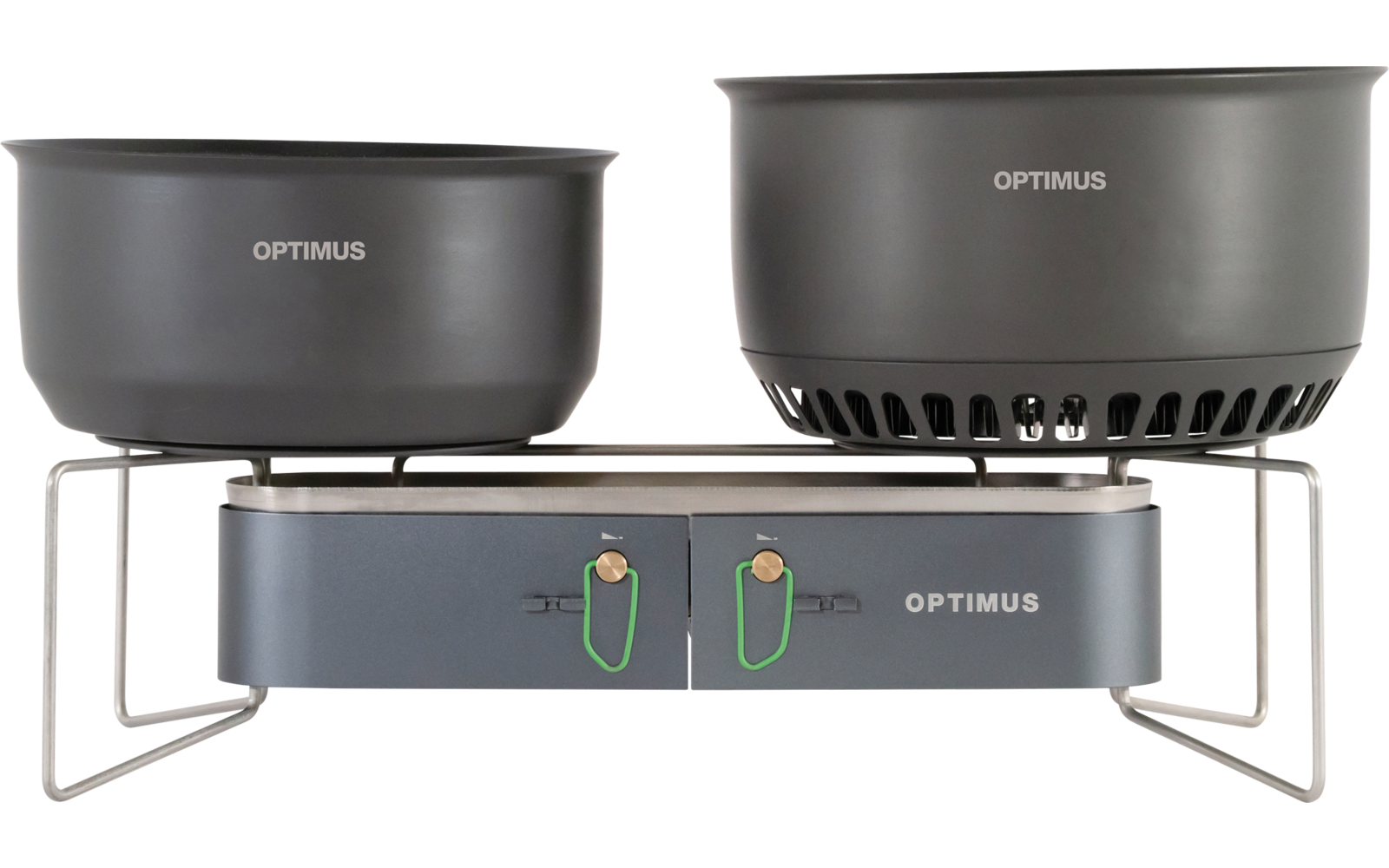 Gasskoker Optimus Gemini II 2-bluss 2x2500W montert utendørs