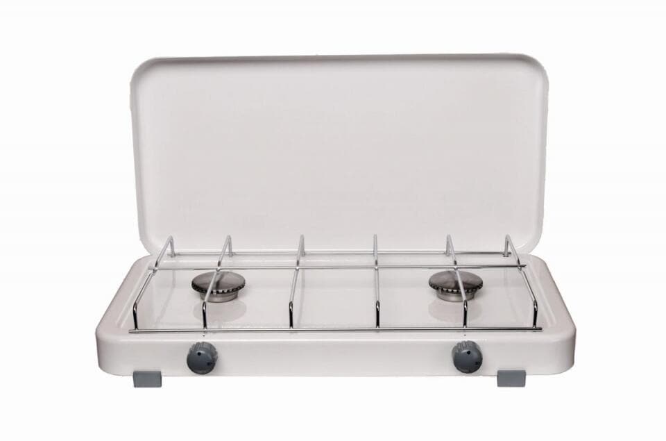 Gasskoker Rumba 2-bluss 50 mbar hvit 3,2 kW for camping