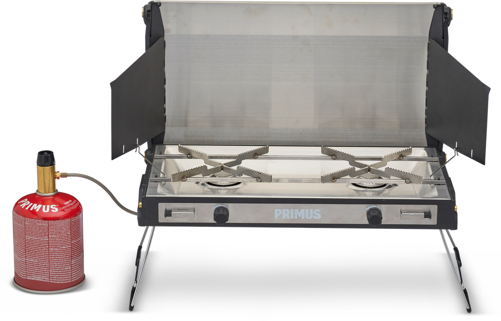 Gasskoker Tupike II 2-bluss 2x3000 W stålramme forfra
