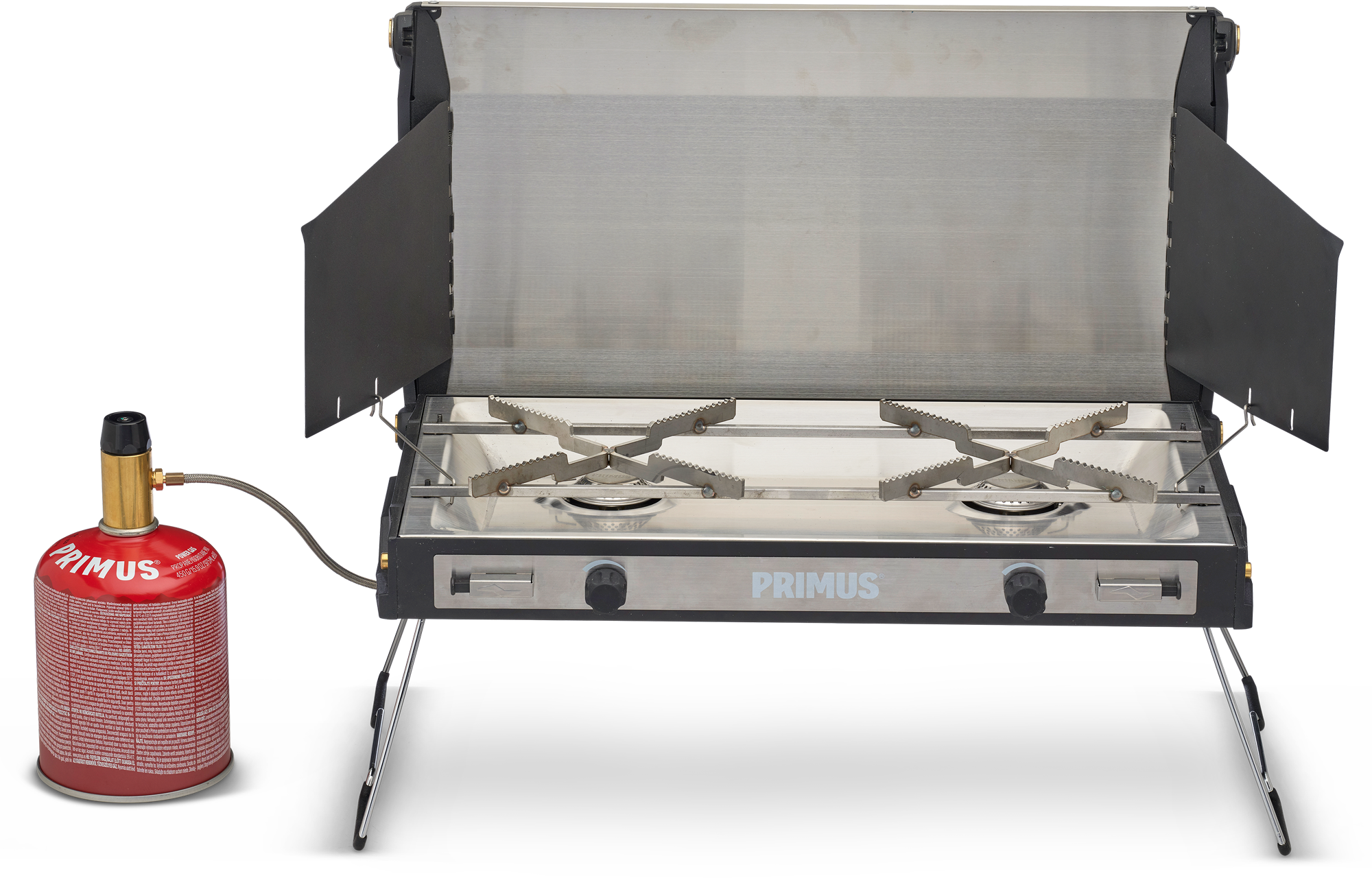 Gasskoker Tupike II 2-bluss 2x3000 W stålramme forfra