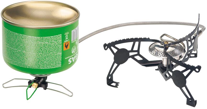 Bakside av Gasskoker Vega med slange 178 g 2600W 1-bluss