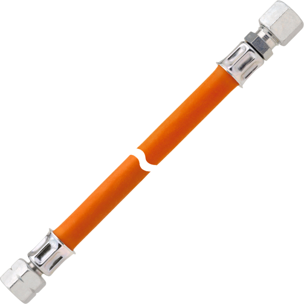 Gasslange mellomtrykk gummi G 1/4 LH til RV8, 300 mm fra GOK for tilkobling av campingutstyr