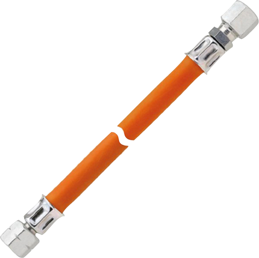 Gasslange mellomtrykk gummi G 1/4 LH til RVS8, 300 mm fra GOK montert