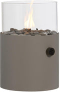 Gasslykt Cosiscoop XL ø20,5x30cm leirfarge forfra med flamme