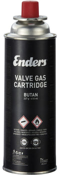 Gasspatron med ventil butan 227g for Maveriq Safari Chef Enders forfra