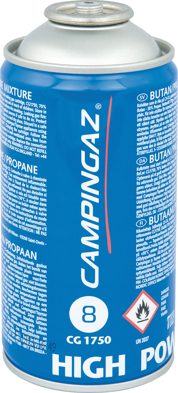 Gasspatron CG1750 butan/propan 175 ml skruventil forfra