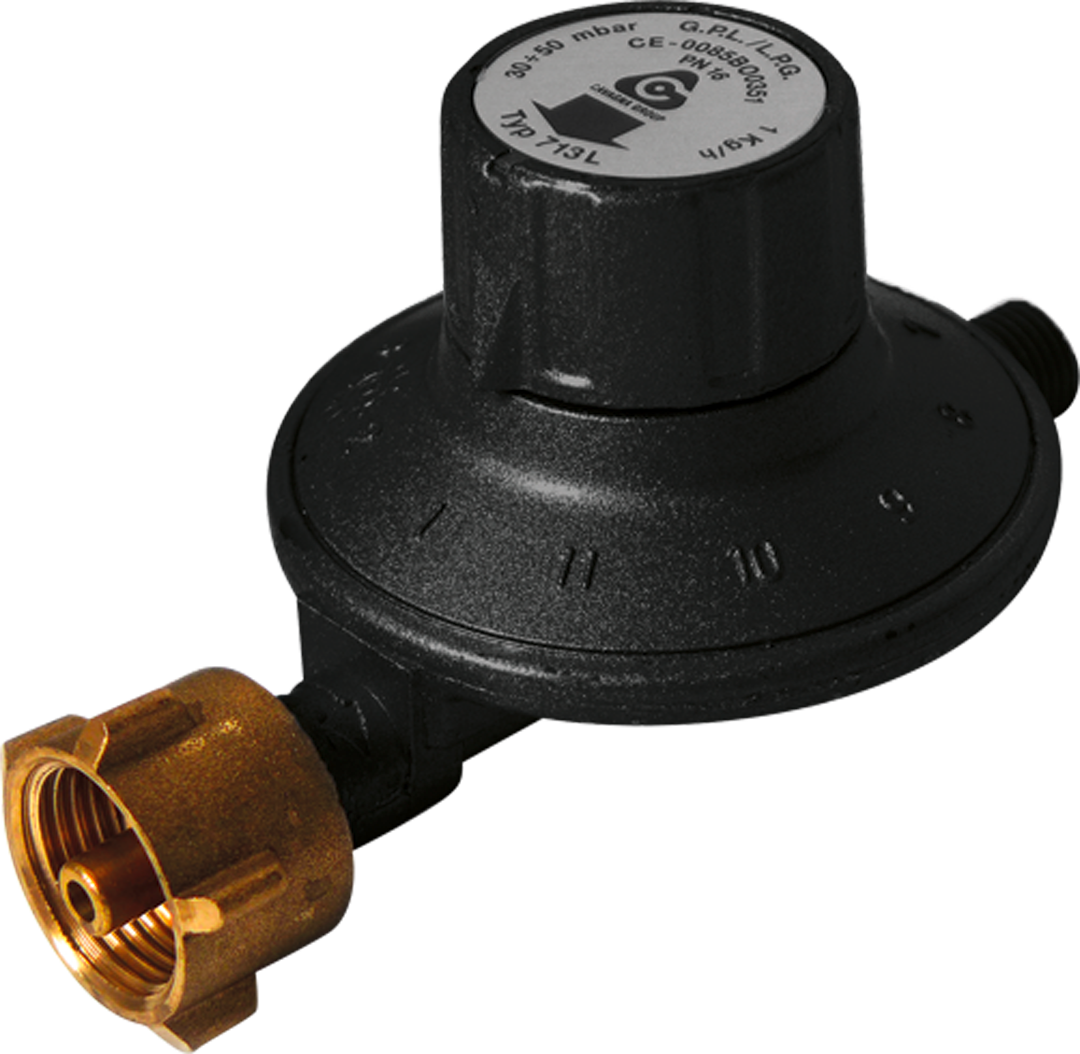 Gassregulator 30-50 mbar justerbar 1,0 kg/h for småflasker - Enders forfra