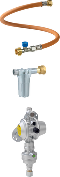 Gassregulator Caramatic DriveOne sett for enkeltflaske - GOK forfra