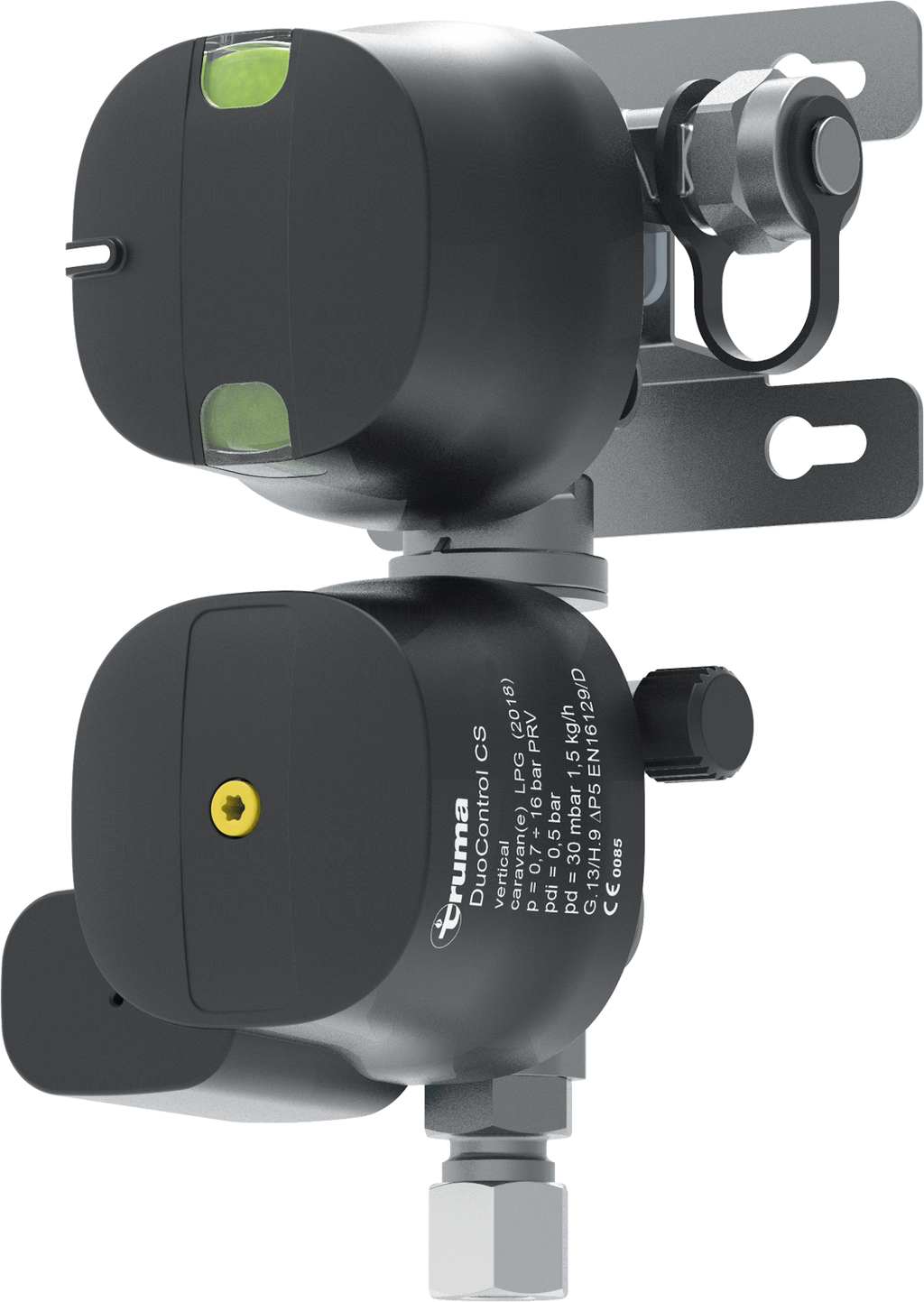 Gassregulator DuoControl CS for toflaskeanlegg front