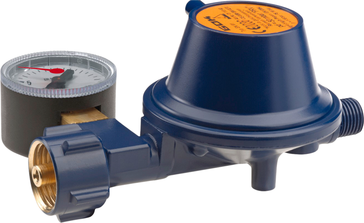Gassregulator EN61 0,8 kg/t med sikkerhetsventil PRV for gassflasker