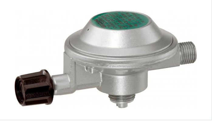 Gassregulator EN61 29 mbar 0,6 kg/t med slangbruddventil - GOK for gassflasker
