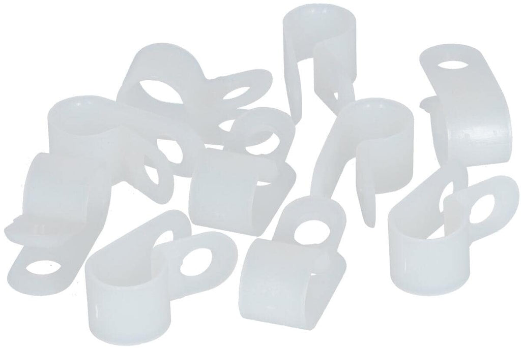 Gassrørklemme 8 mm plast, 10 stk forfra