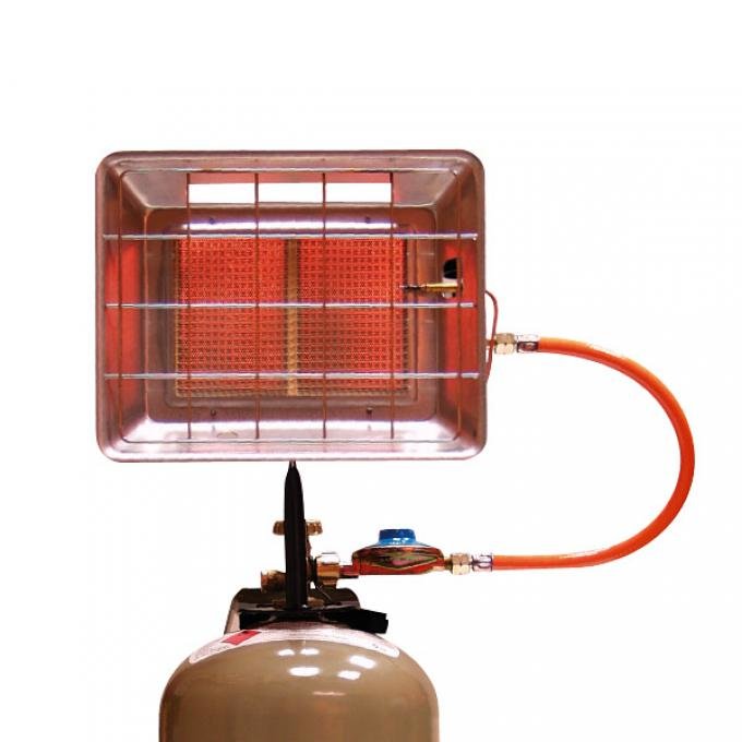 Gassvarmeovn for propanflasker 4,2 kW 2,4 kg HPV forfra