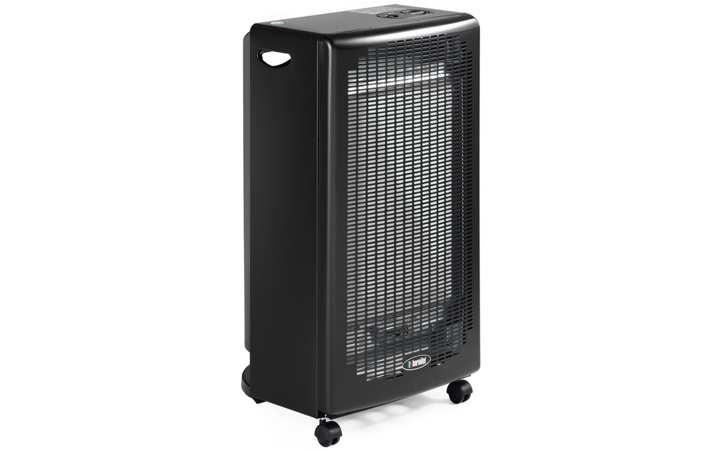 Detalj av Gassvarmeovn Blue Flame 4200 W med åpen flamme, svart