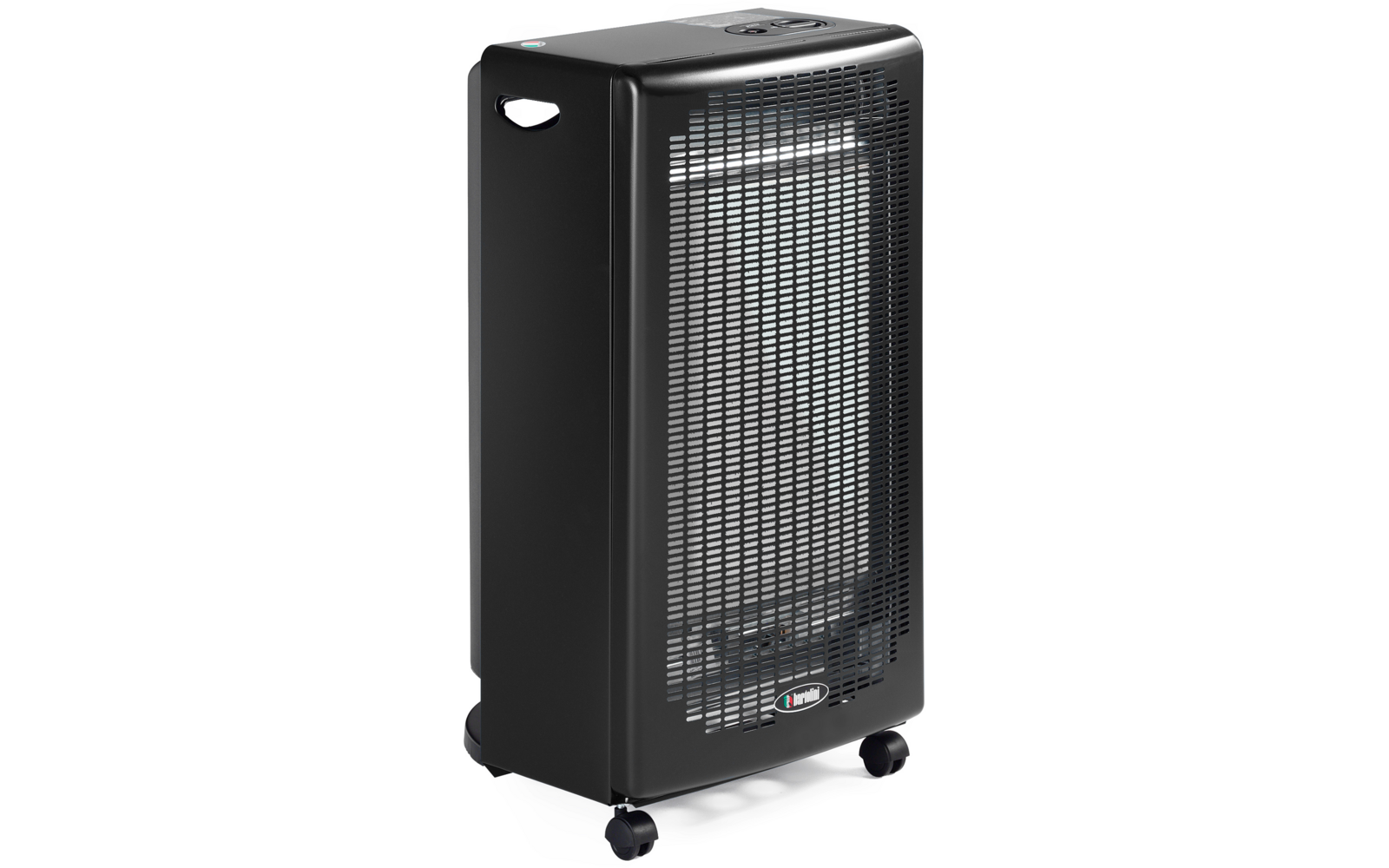 Detalj av Gassvarmeovn Blue Flame 4200 W med åpen flamme, svart