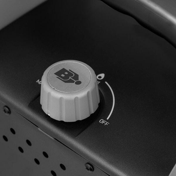 Nærbilde av kontrollpanel på Gassvarmeovn Devil Megaheater XL