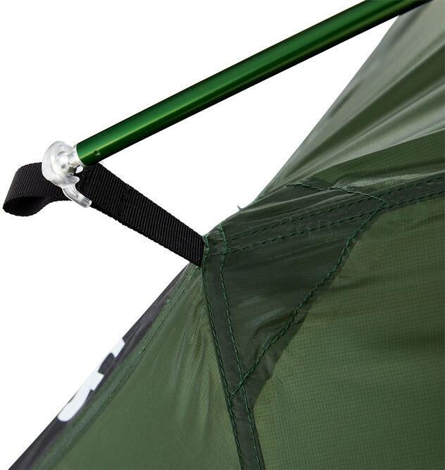 Pakking av Geodettelt Bella 1-pers 195x290cm 1,4kg bikepacking i pakksekk