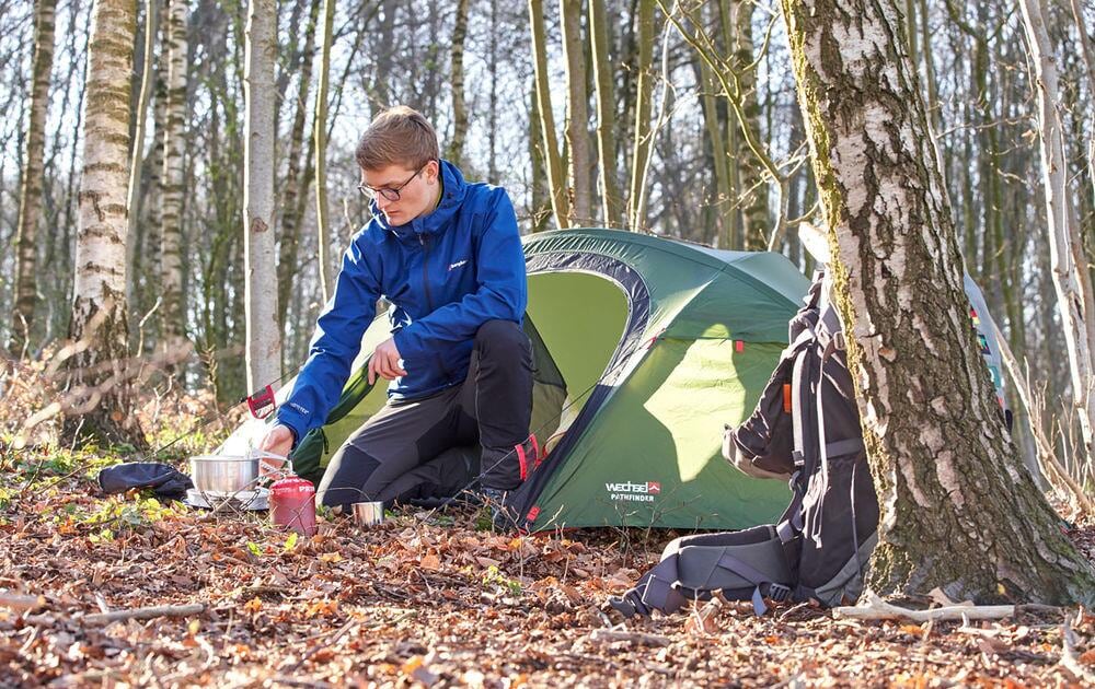 Innstilling av spenning på Geodettelt Pathfinder 1-persons