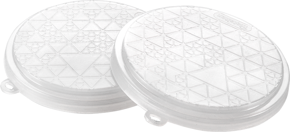 Gjenbrukbare lokk 2-pk for 500 g yoghurt- og skyrbeger Metaltex forfra