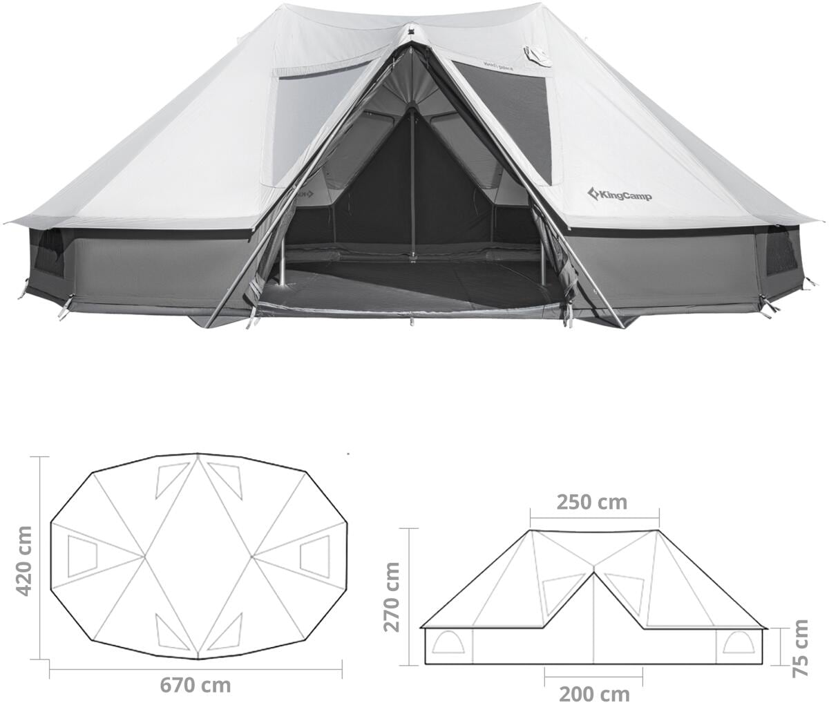Bakside av Glamping-telt Khan Palace for 6 personer