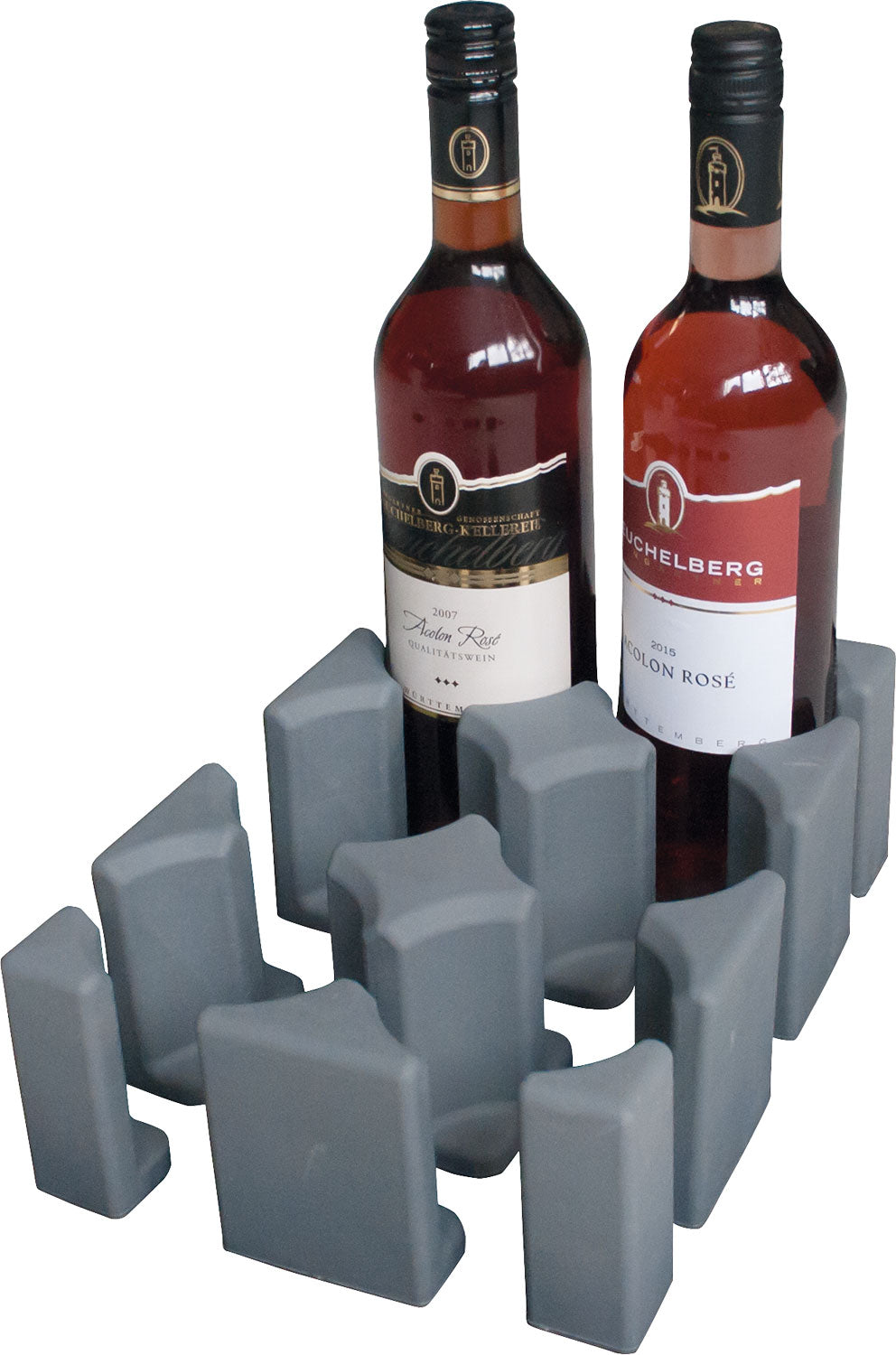 Glass- og flaskeholder høy modul 2 for 6 stk, antrasitt Purvario by Dörr for sikker oppbevaring