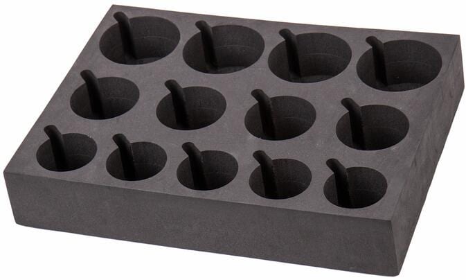 Glass- og koppeholder for 13 enheter, EVA-skum foran