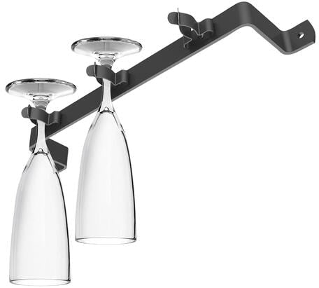 Glassholder i stål for 3 stilkglass svart forfra
