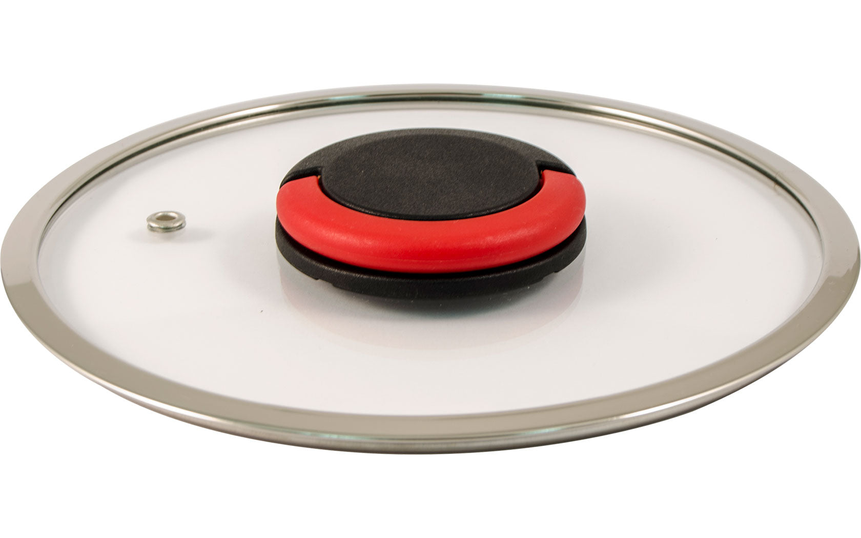 Glasslokk Ø18 cm med sammenleggbar knott for quick clack pro fra B/R/K, forfra