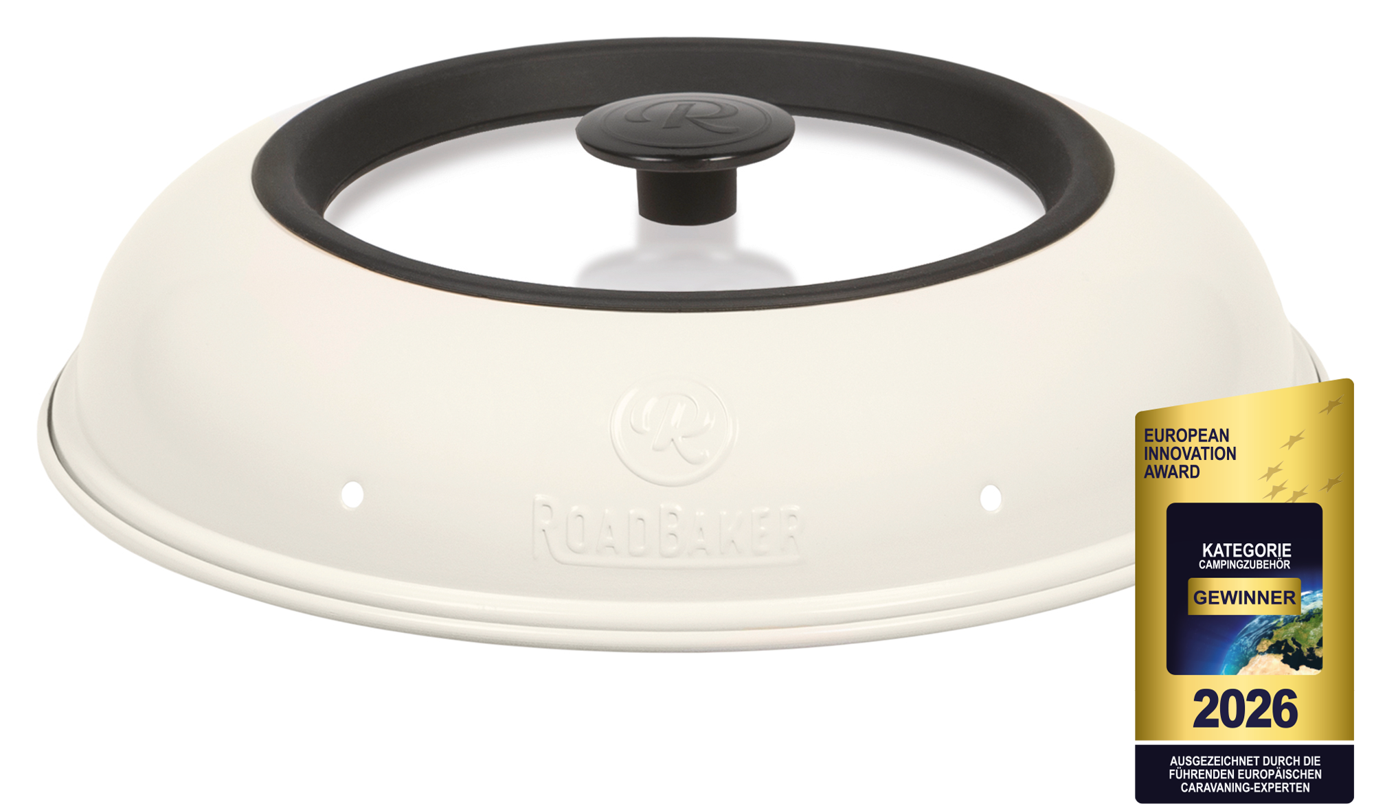 Glasslokk RoadTop for campingovn 25 cm diameter forfra