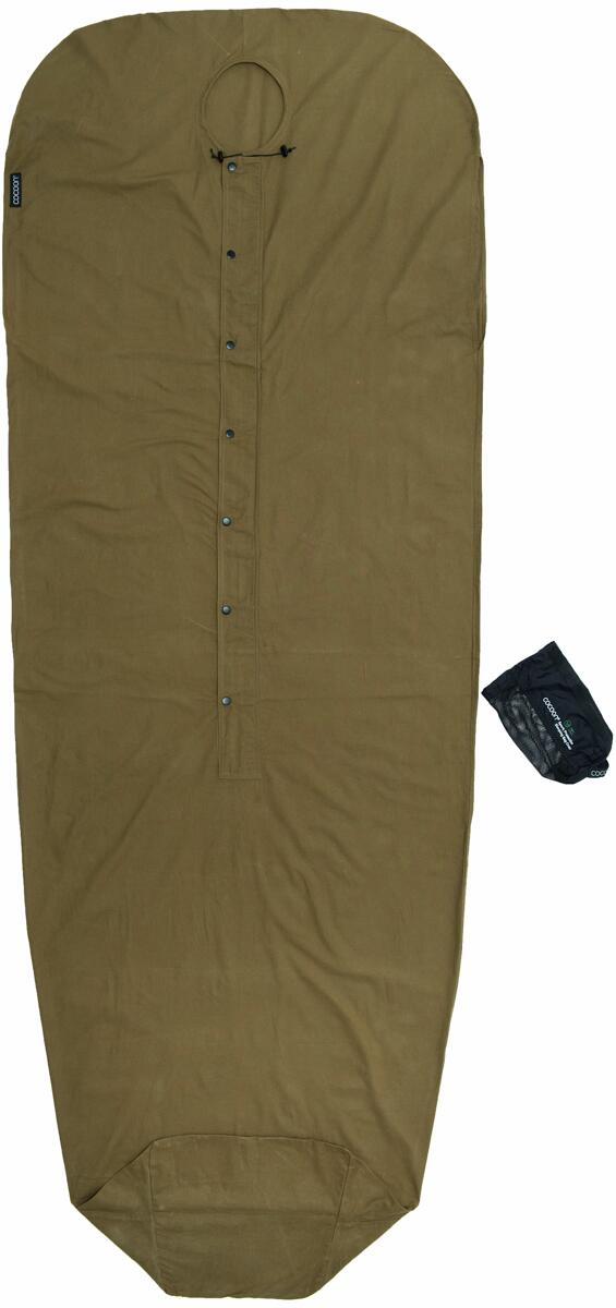 Gnistbeskyttelse soveposeoverlag 225x85 cm bomull fir green forfra