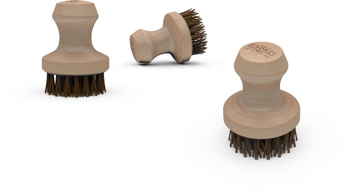 Detalj av GreenGrill grillbørste med palmyrafiber for keramikkoverflater