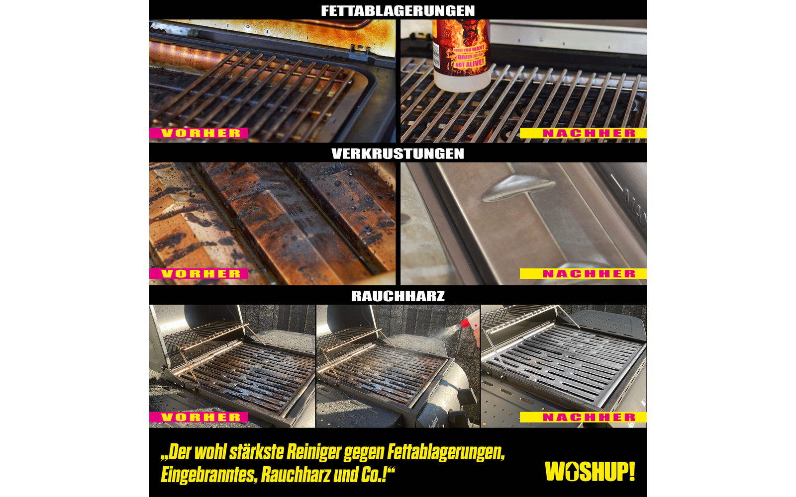 Grill Bill grillrens 1 liter for grill og ovn detalj av flaske