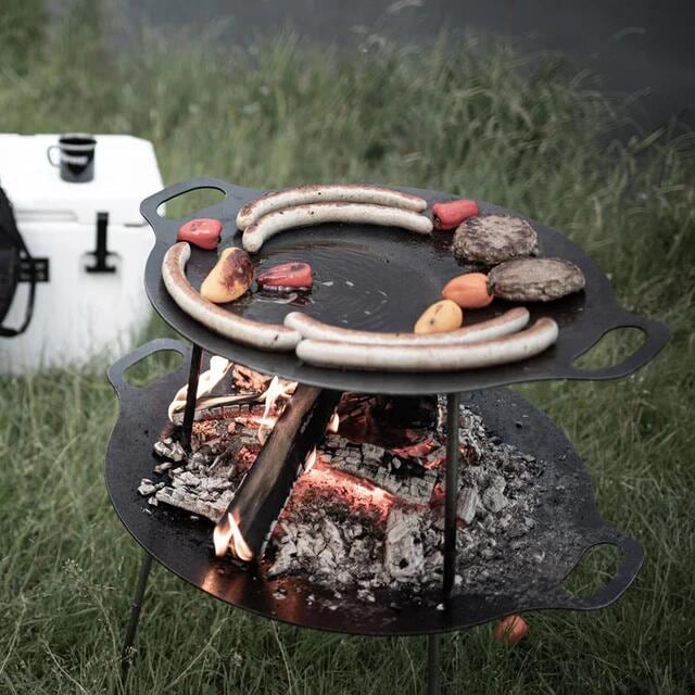 Grill- og bålpanne GFS56 stål 56 cm 7,1 kg bakside