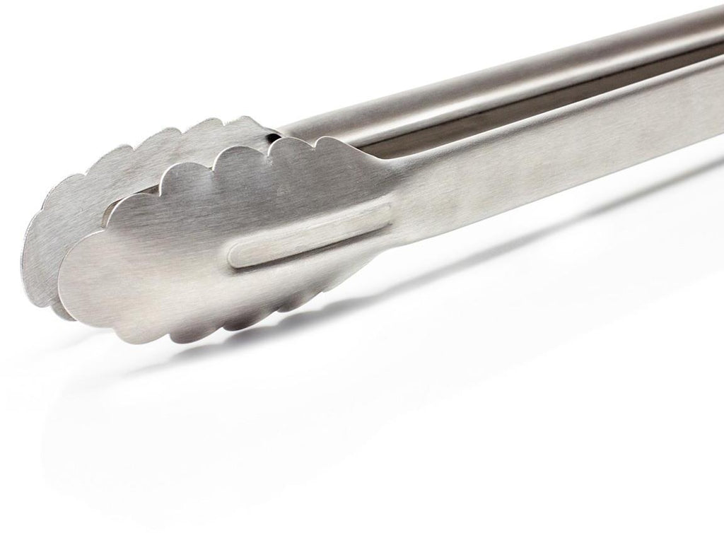 Nærbilde av tanghodet på Grill- og kulltang 56 cm rustfritt stål