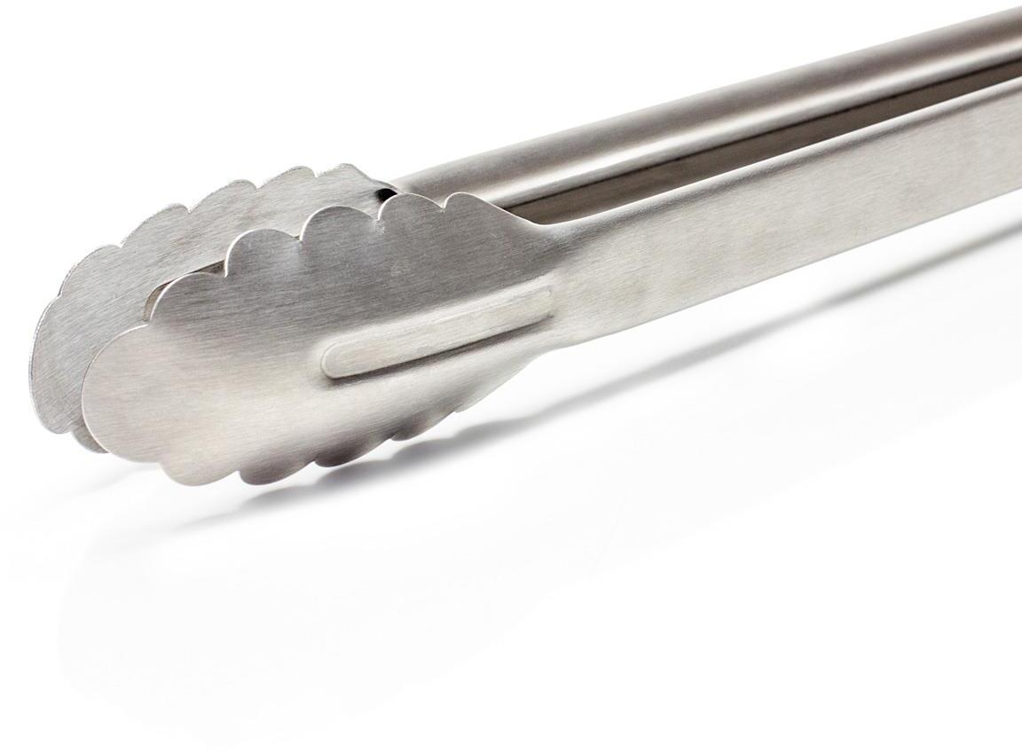 Nærbilde av tanghodet på Grill- og kulltang 56 cm rustfritt stål