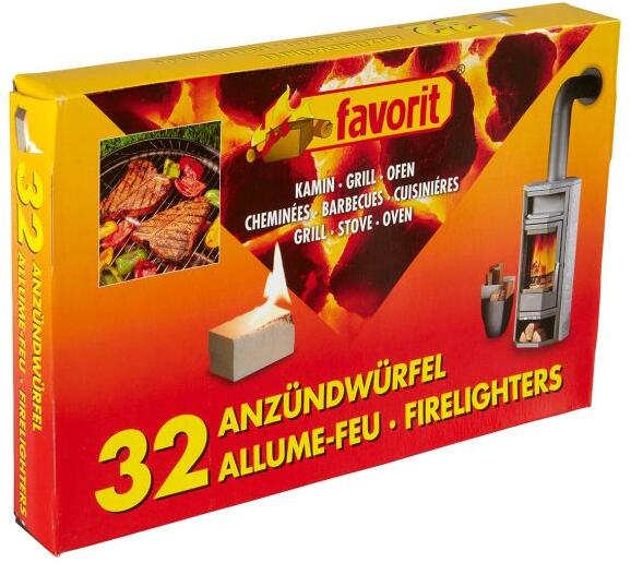 Grill- og peisentenner 32 terninger - Favorit forfra